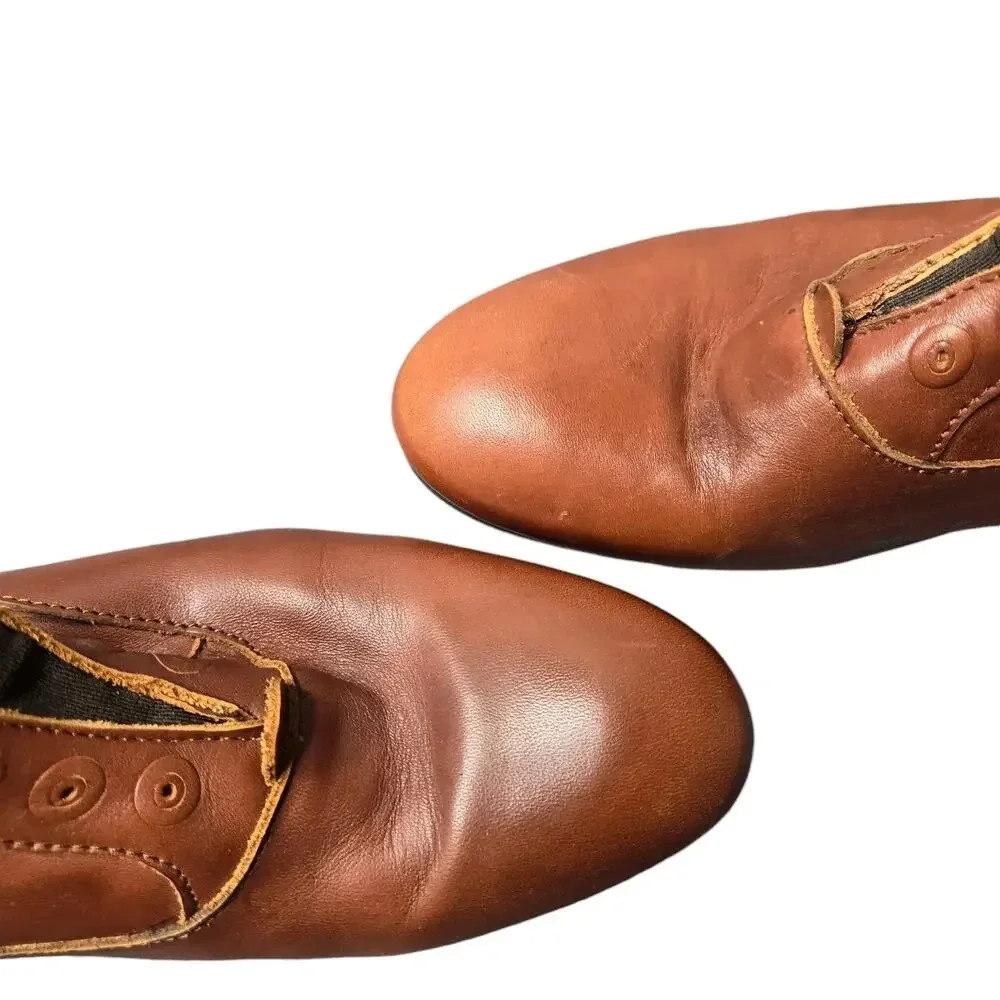 John Fluevog Conga‎ Leather Ankle Booties Cognac Brown